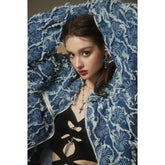 Unisex Jacket Retro Workwear Denim Jacket Loose Spring and Autumn Coat